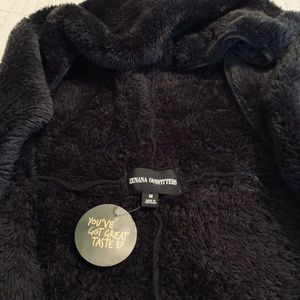 Super soft and fuzzy open front  hoodie